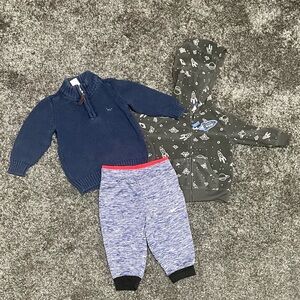 Two Carters Sweater and One Nike Jogger Size 12 Months